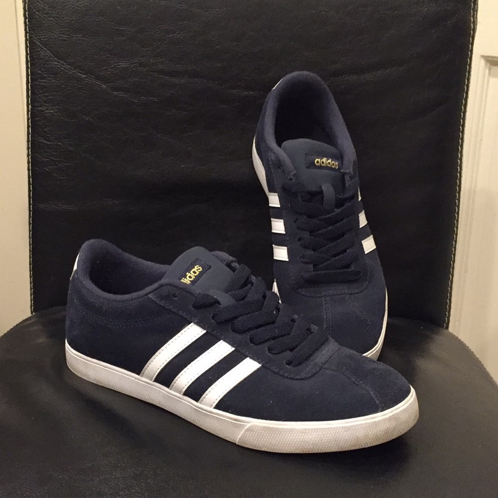 Adidas Suede Courtset Sneakers in Navy Blue 6.5